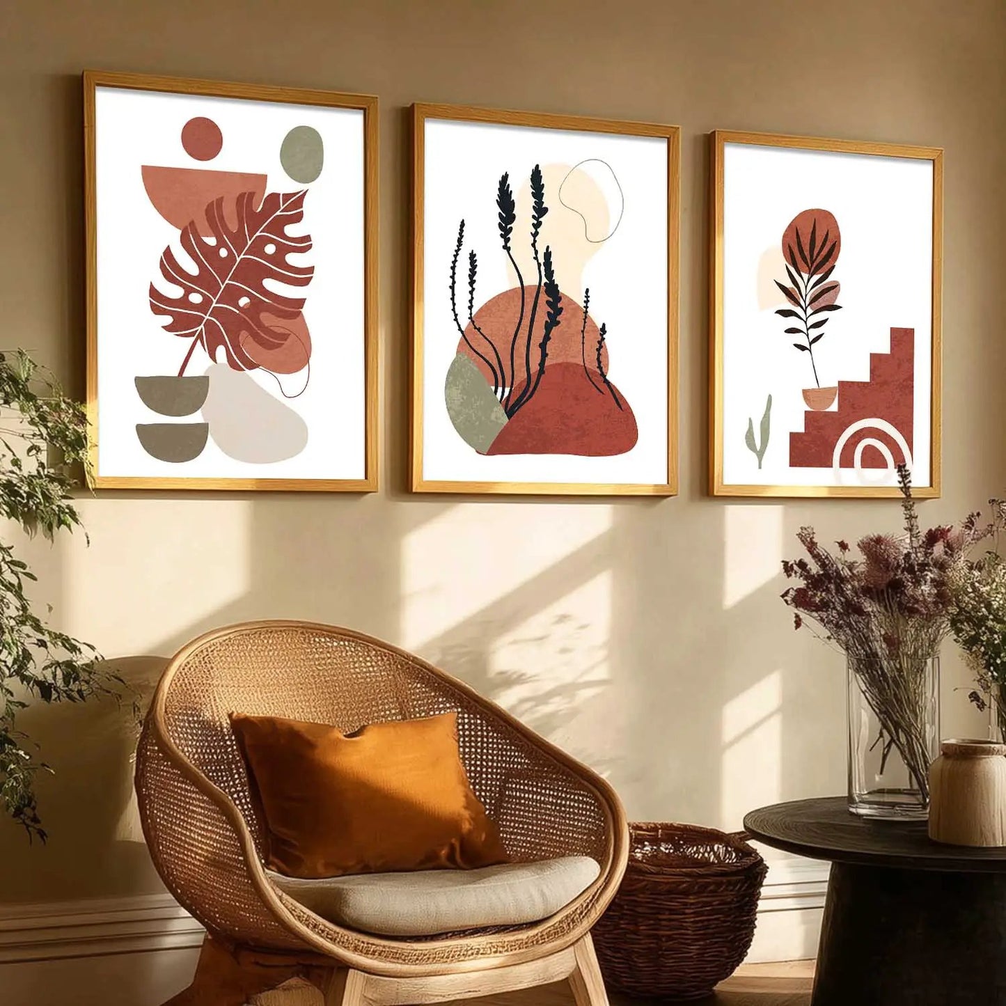 Boho  Wall  Art Paintings for Living Room - Wall Poster With frames