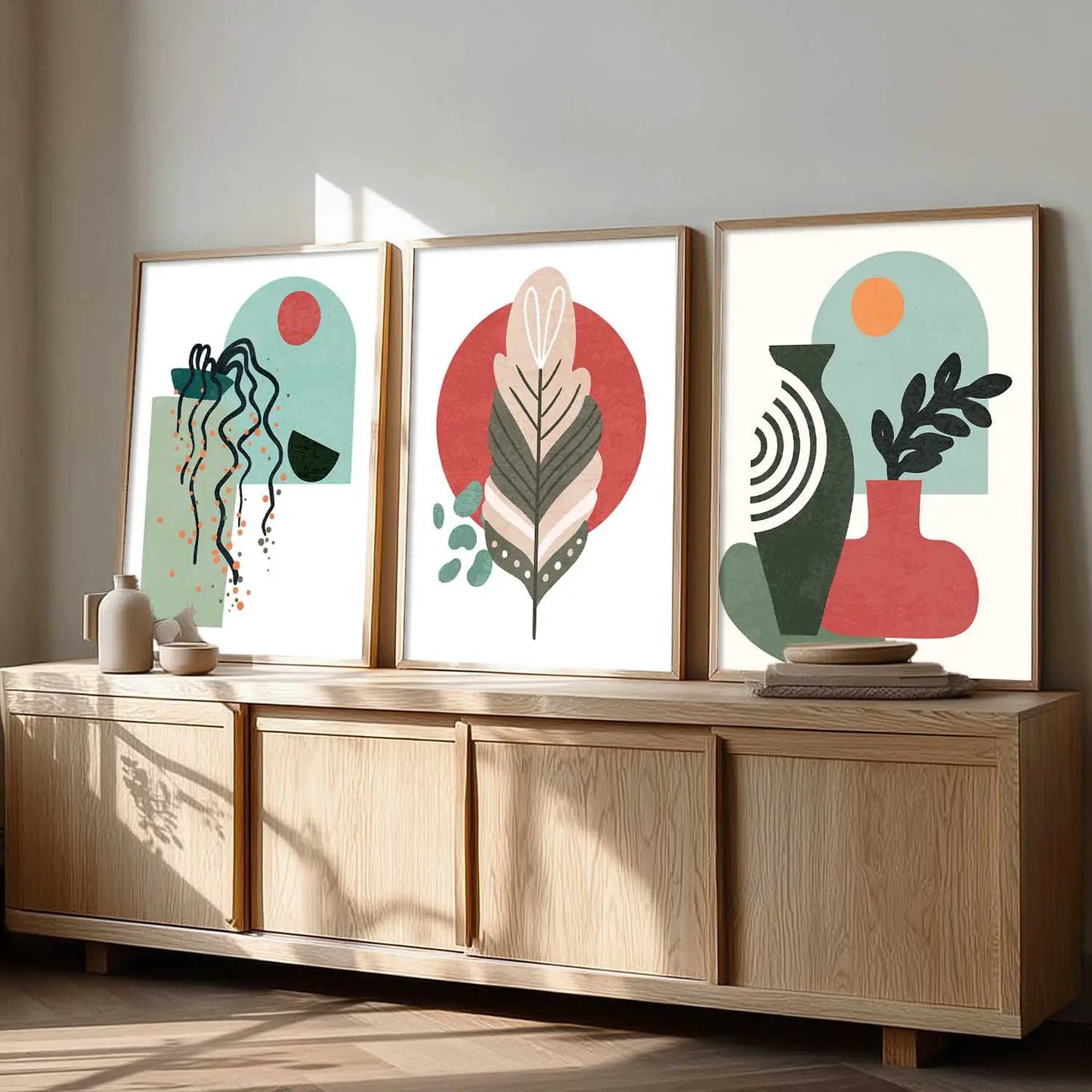 Boho Wall Art Paintings for Living Room - Wall Poster With frames