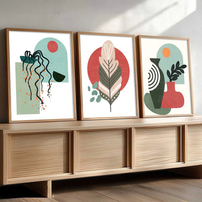 Boho Wall Art Paintings for Living Room - Wall Poster With frames