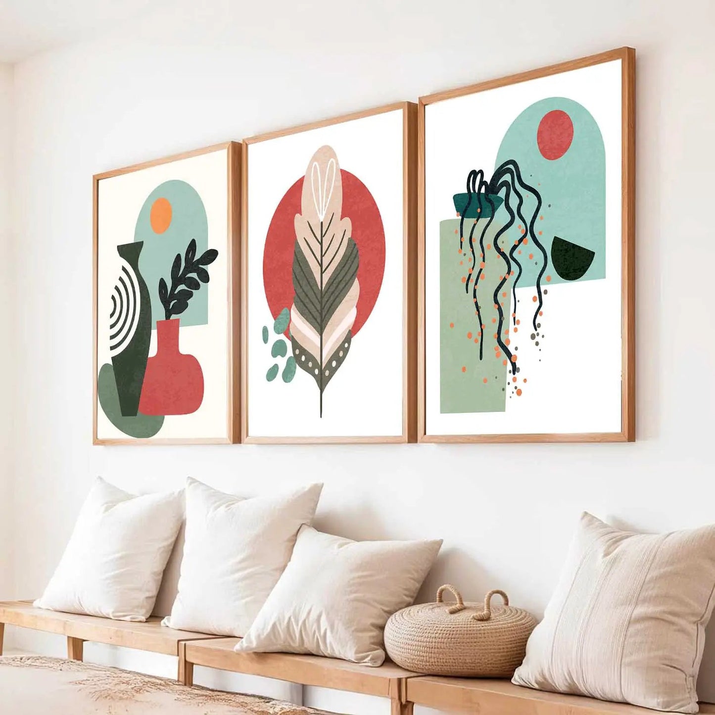 Boho Wall Art Paintings for Living Room - Wall Poster With frames