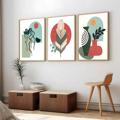 Boho Wall Art Paintings for Living Room - Wall Poster With frames