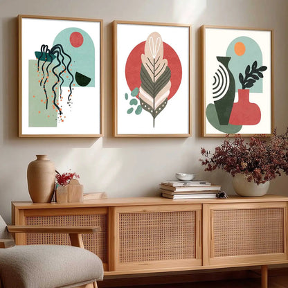 Boho Wall Art Paintings for Living Room - Wall Poster With frames