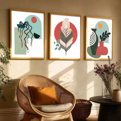 Boho Wall Art Paintings for Living Room - Wall Poster With frames