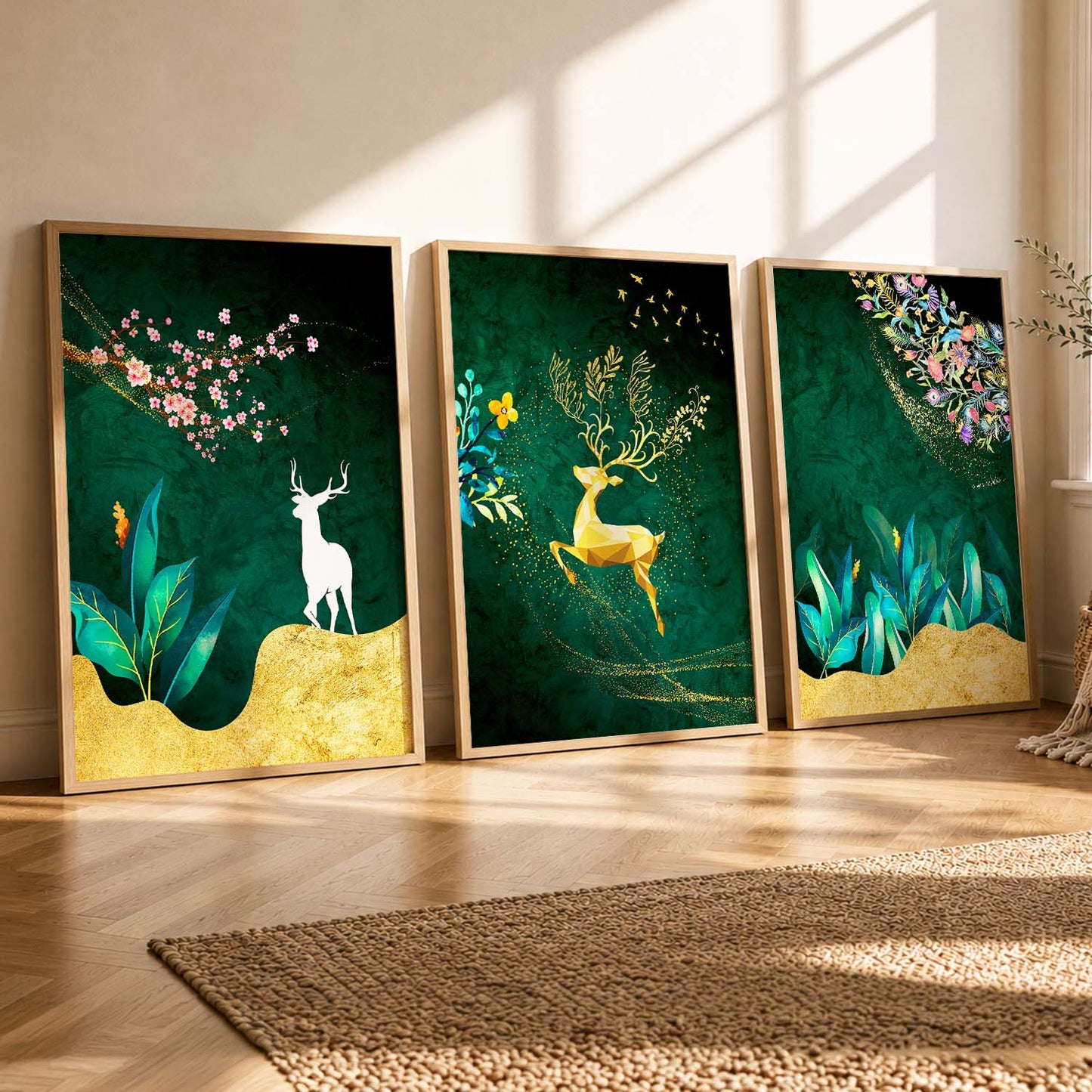 Elegant Golden Combos - Contemporary Wall Art for Your Space