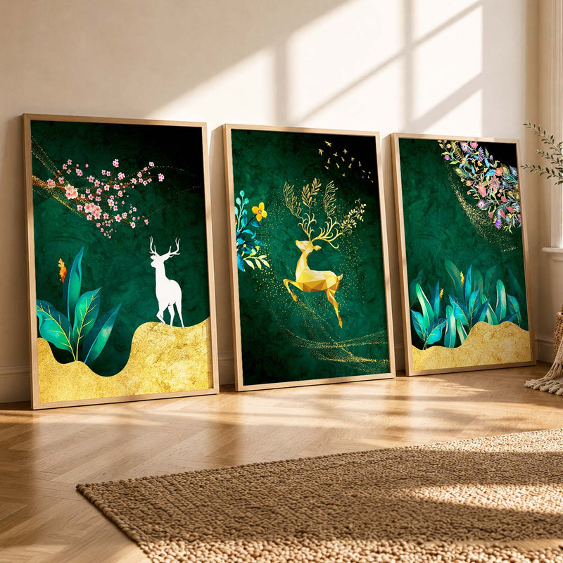 Elegant Golden Combos - Contemporary Wall Art for Your Space