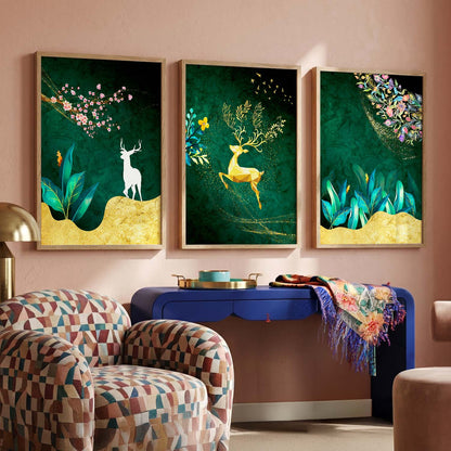 Elegant Golden Combos - Contemporary Wall Art for Your Space