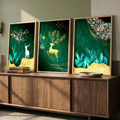 Elegant Golden Combos - Contemporary Wall Art for Your Space