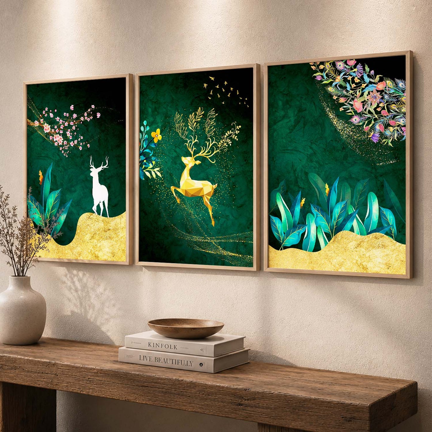 Elegant Golden Combos - Contemporary Wall Art for Your Space