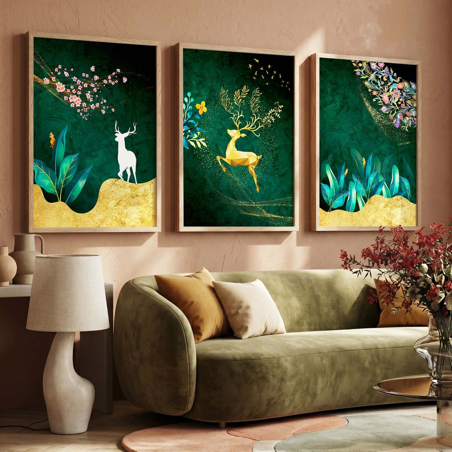 Elegant Golden Combos - Contemporary Wall Art for Your Space