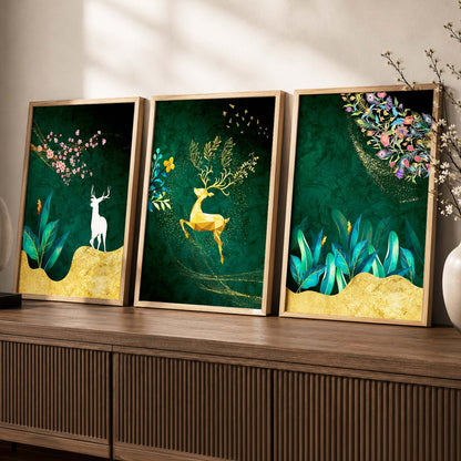 Elegant Golden Combos - Contemporary Wall Art for Your Space