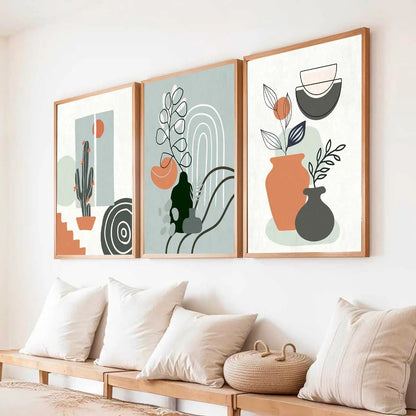 Boho  Wall  Art Paintings for Living Room - Wall Poster With frames