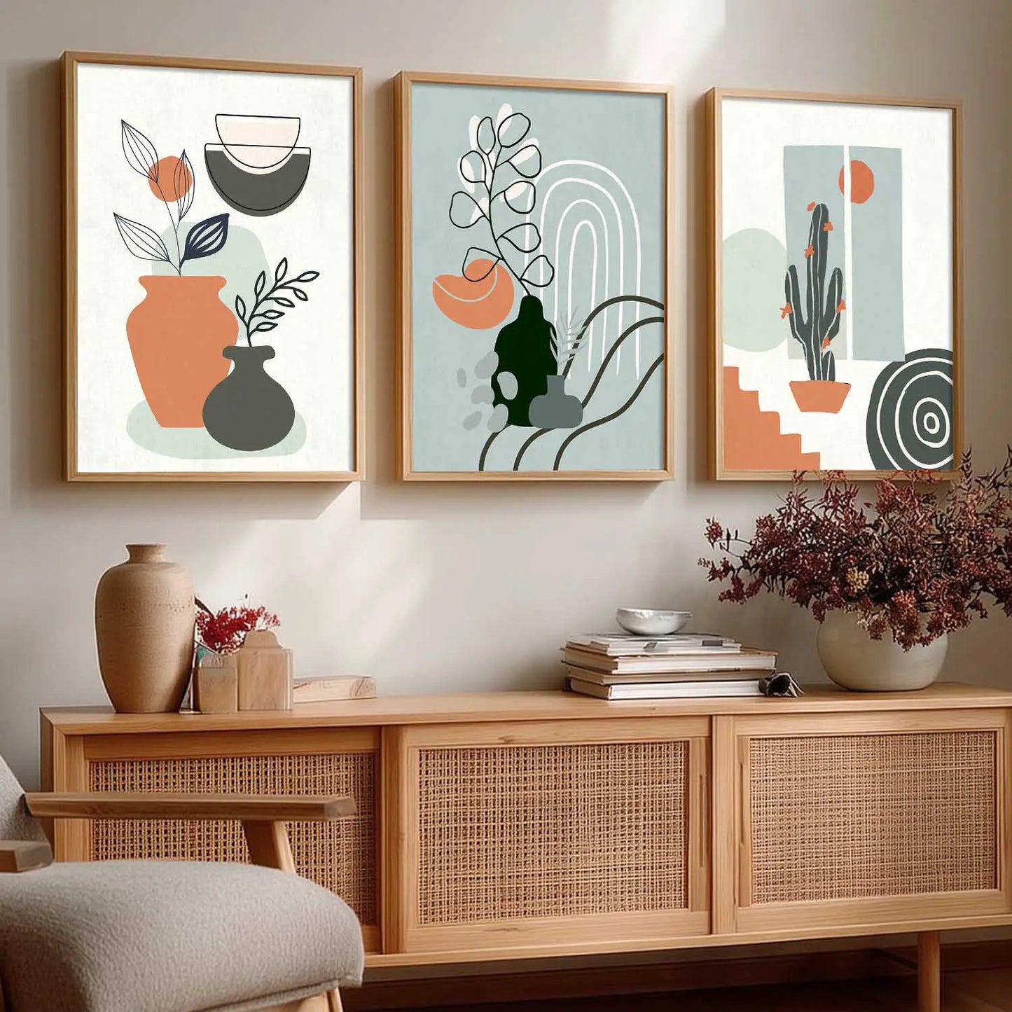 Boho  Wall  Art Paintings for Living Room - Wall Poster With frames