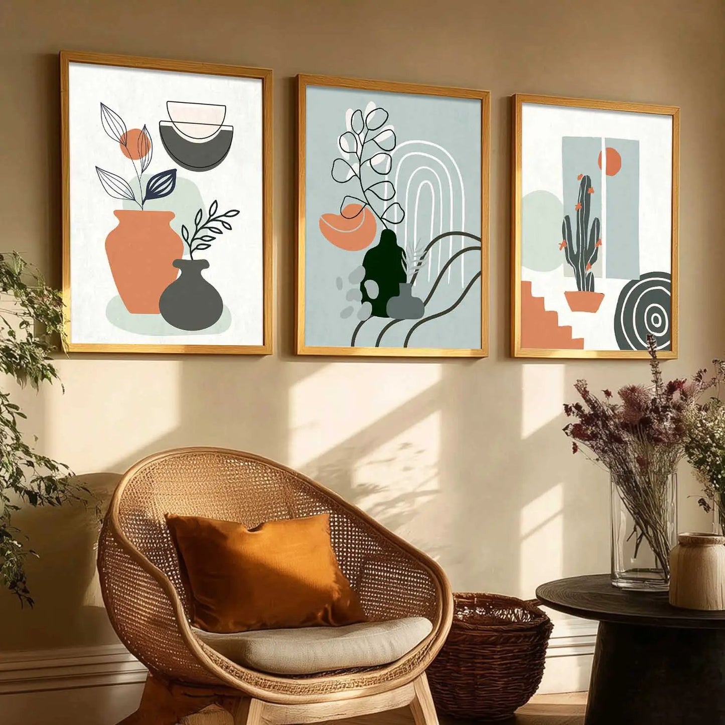 Boho  Wall  Art Paintings for Living Room - Wall Poster With frames
