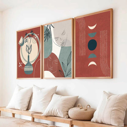 Boho  Wall  Art Paintings for Living Room - Wall Poster With frames