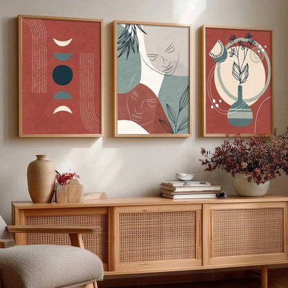 Boho  Wall  Art Paintings for Living Room - Wall Poster With frames