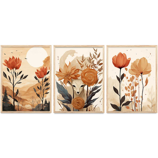 Floral  Wall  Art Paintings for Living Room - Wall Poster With frames
