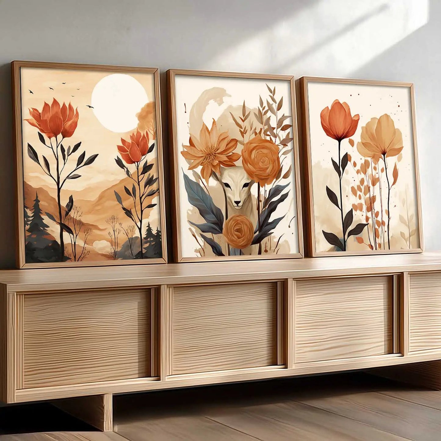 Floral  Wall  Art Paintings for Living Room - Wall Poster With frames