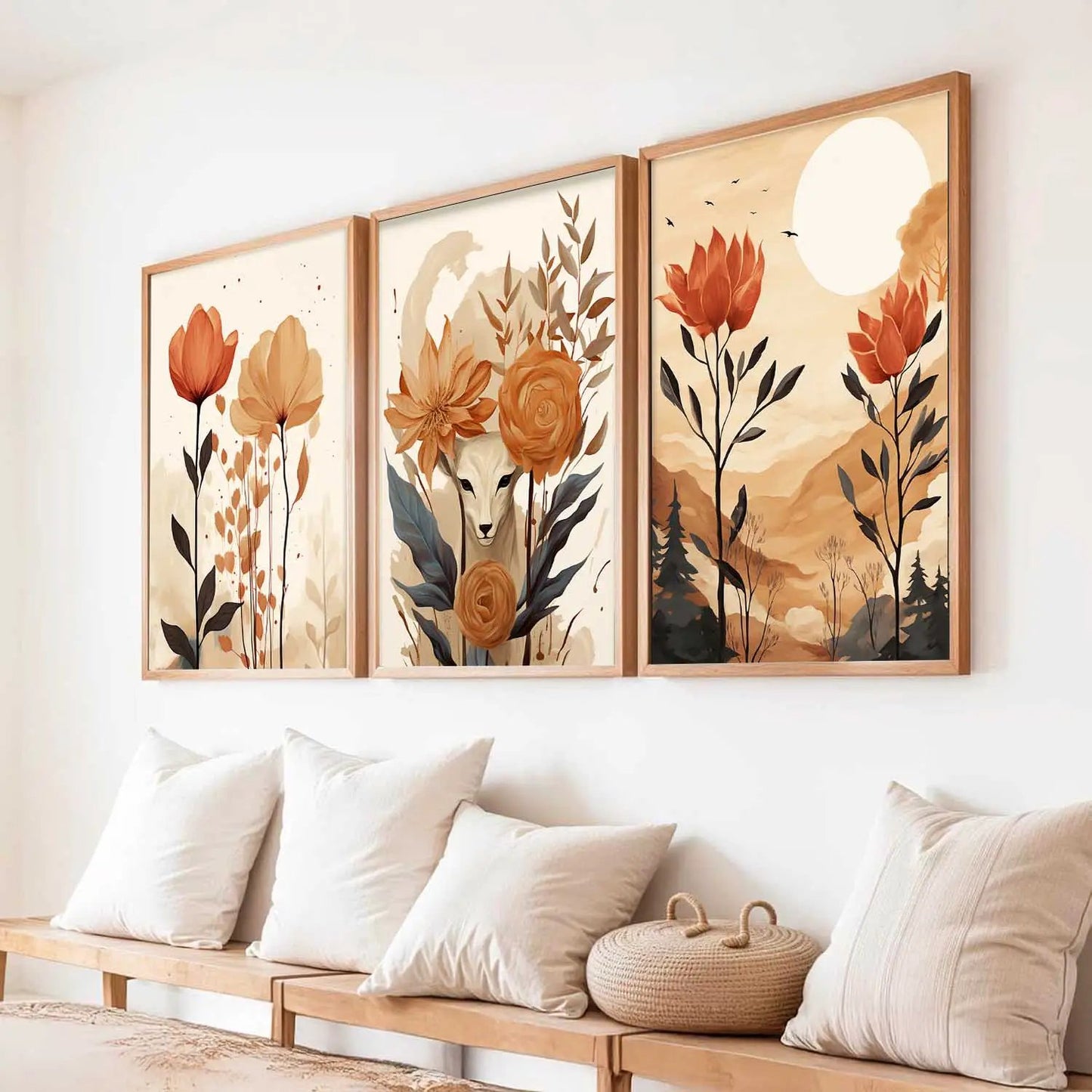 Floral  Wall  Art Paintings for Living Room - Wall Poster With frames