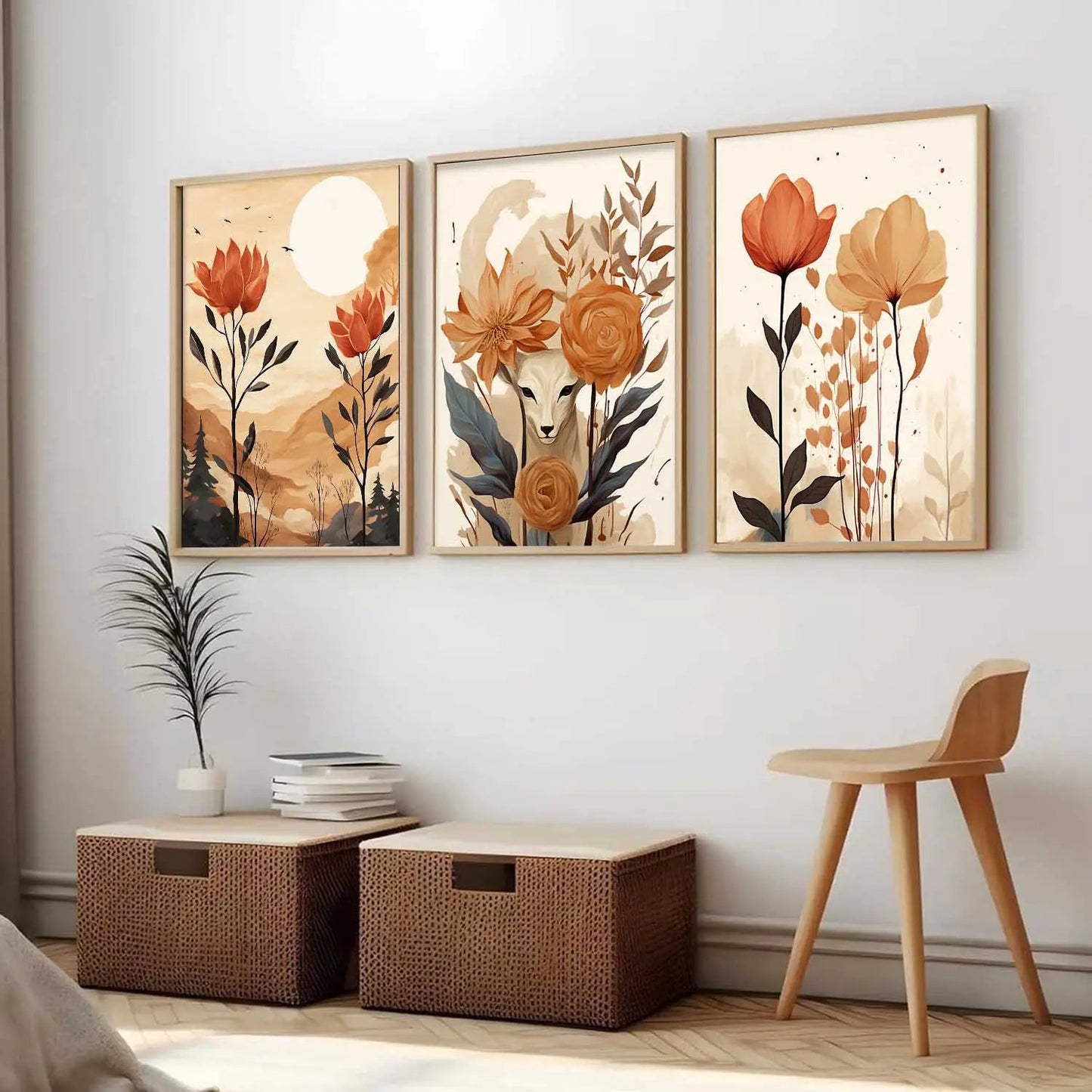 Floral  Wall  Art Paintings for Living Room - Wall Poster With frames