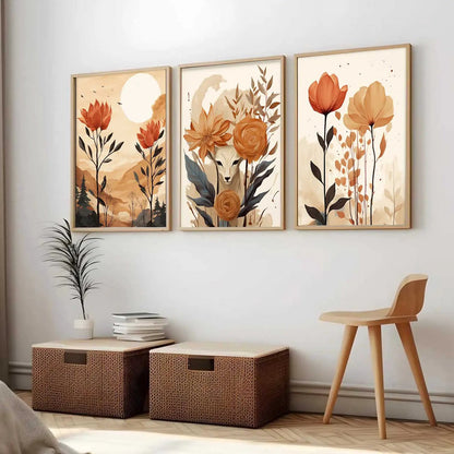 Floral  Wall  Art Paintings for Living Room - Wall Poster With frames
