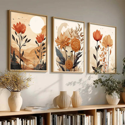 Floral  Wall  Art Paintings for Living Room - Wall Poster With frames