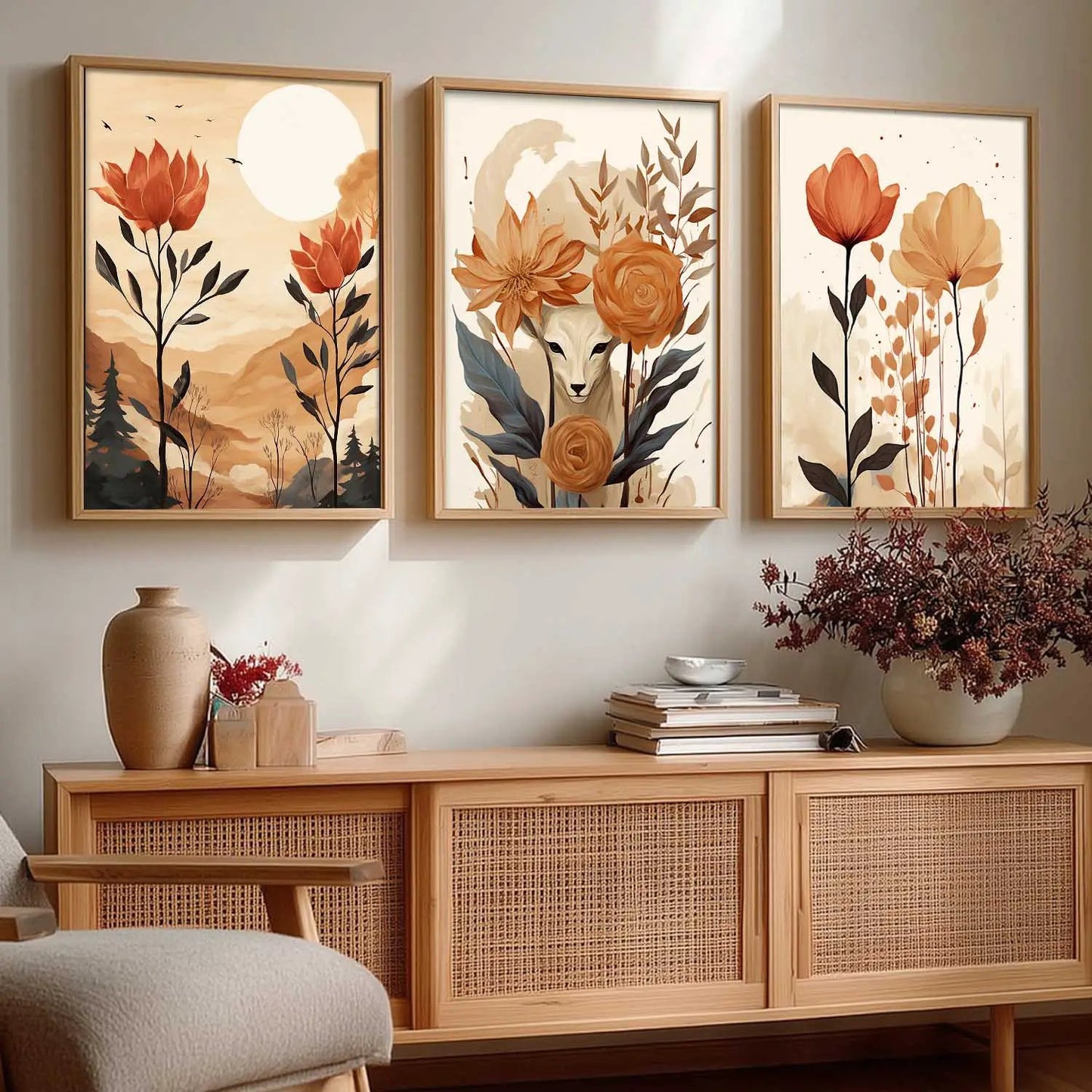 Floral  Wall  Art Paintings for Living Room - Wall Poster With frames