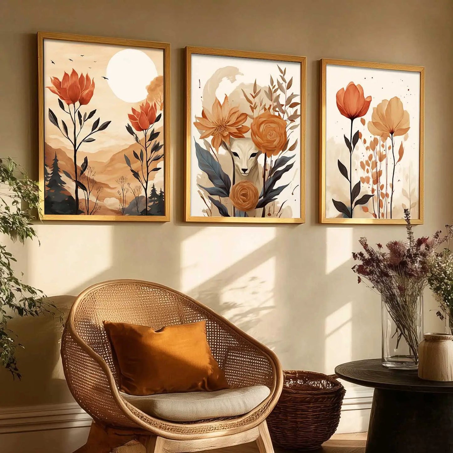 Floral  Wall  Art Paintings for Living Room - Wall Poster With frames
