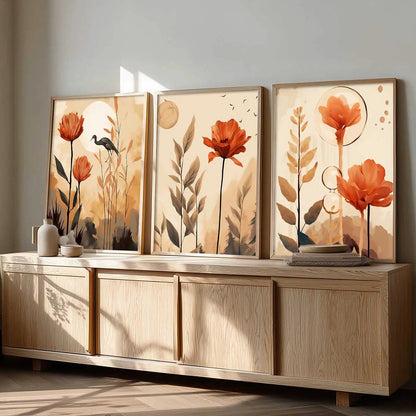 Floral Wall  Art Paintings for Living Room - Wall Poster With frames