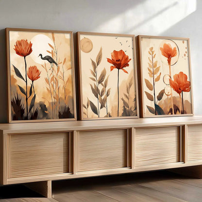 Floral Wall  Art Paintings for Living Room - Wall Poster With frames