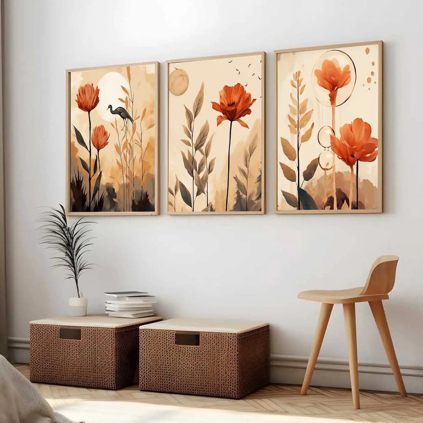Floral Wall  Art Paintings for Living Room - Wall Poster With frames