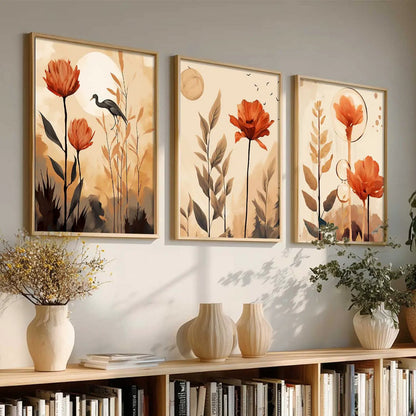 Floral Wall  Art Paintings for Living Room - Wall Poster With frames