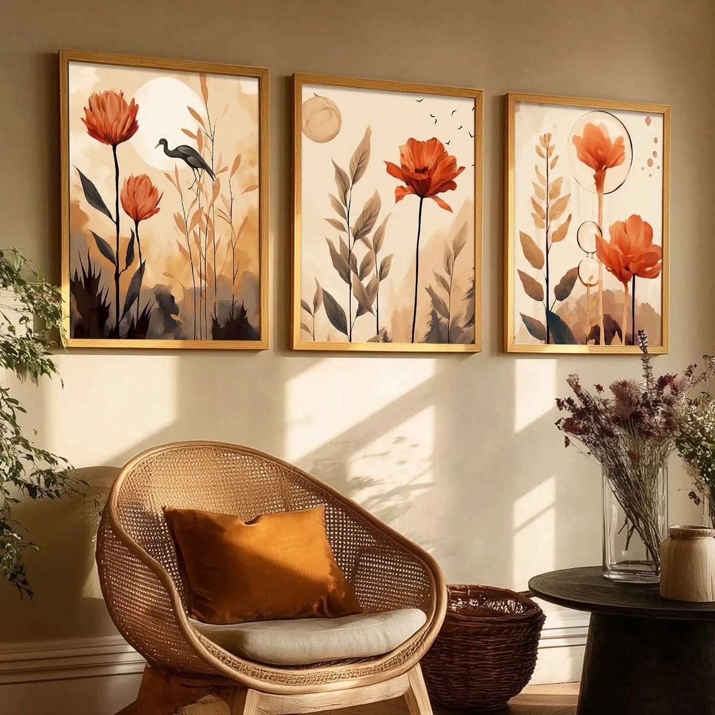 Floral Wall  Art Paintings for Living Room - Wall Poster With frames