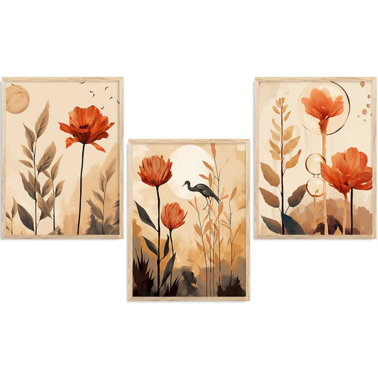 Floral Wall  Art Paintings for Living Room - Wall Poster With frames