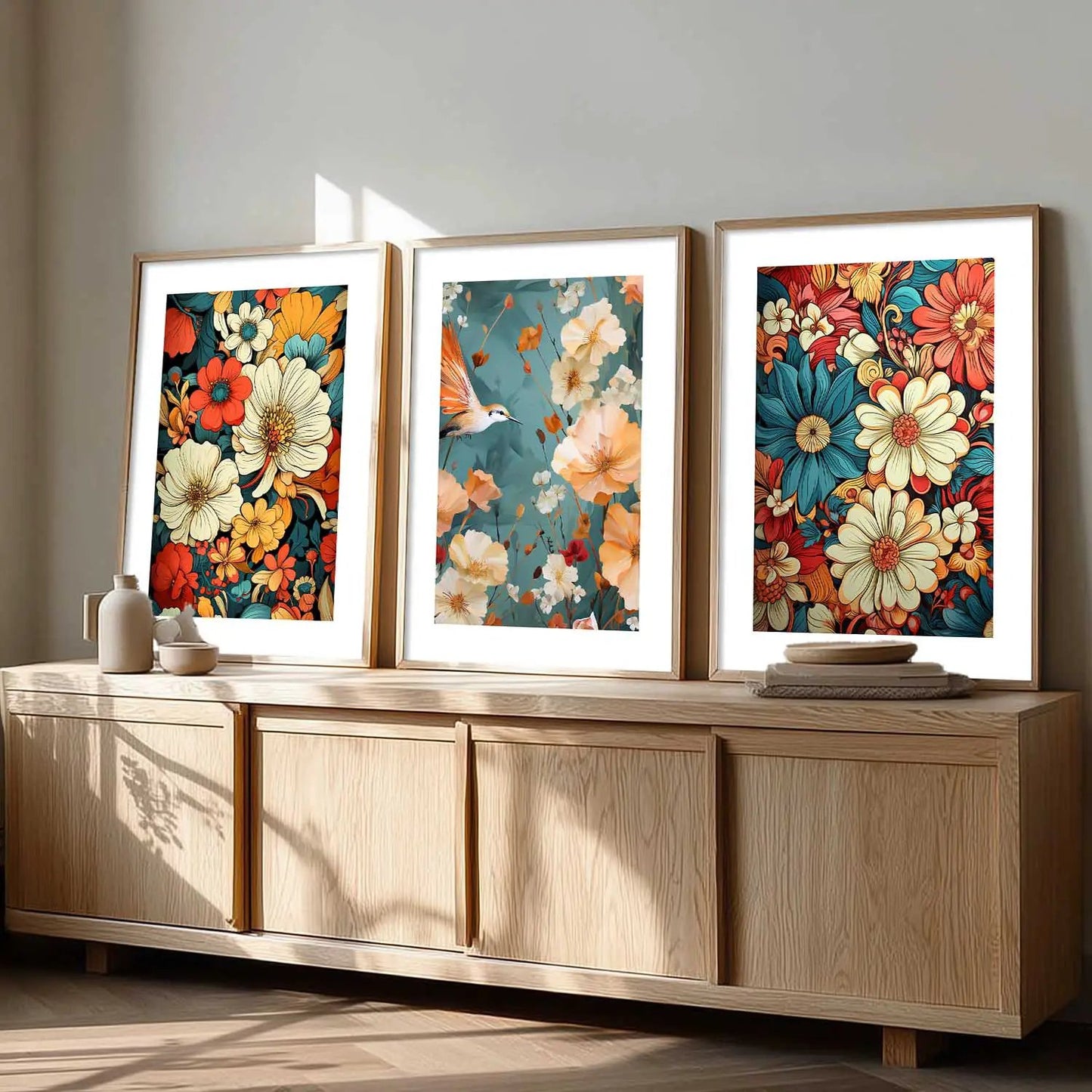 Floral   Wall  Art Paintings for Living Room - Wall Poster With frames