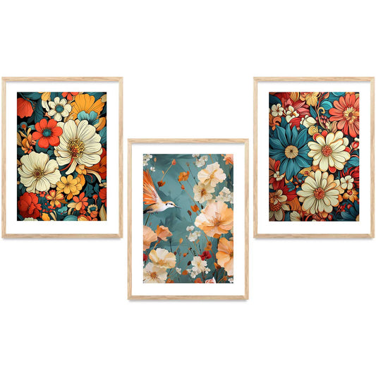 Floral   Wall  Art Paintings for Living Room - Wall Poster With frames