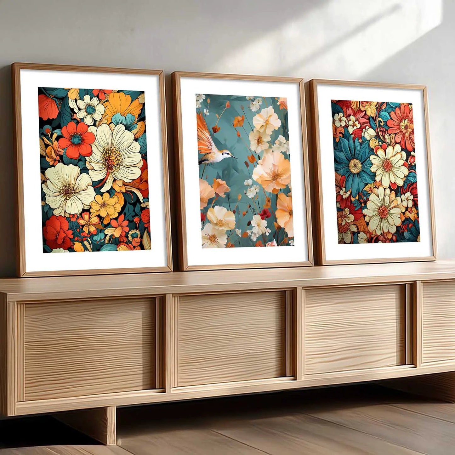 Floral   Wall  Art Paintings for Living Room - Wall Poster With frames