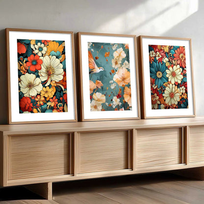 Floral   Wall  Art Paintings for Living Room - Wall Poster With frames