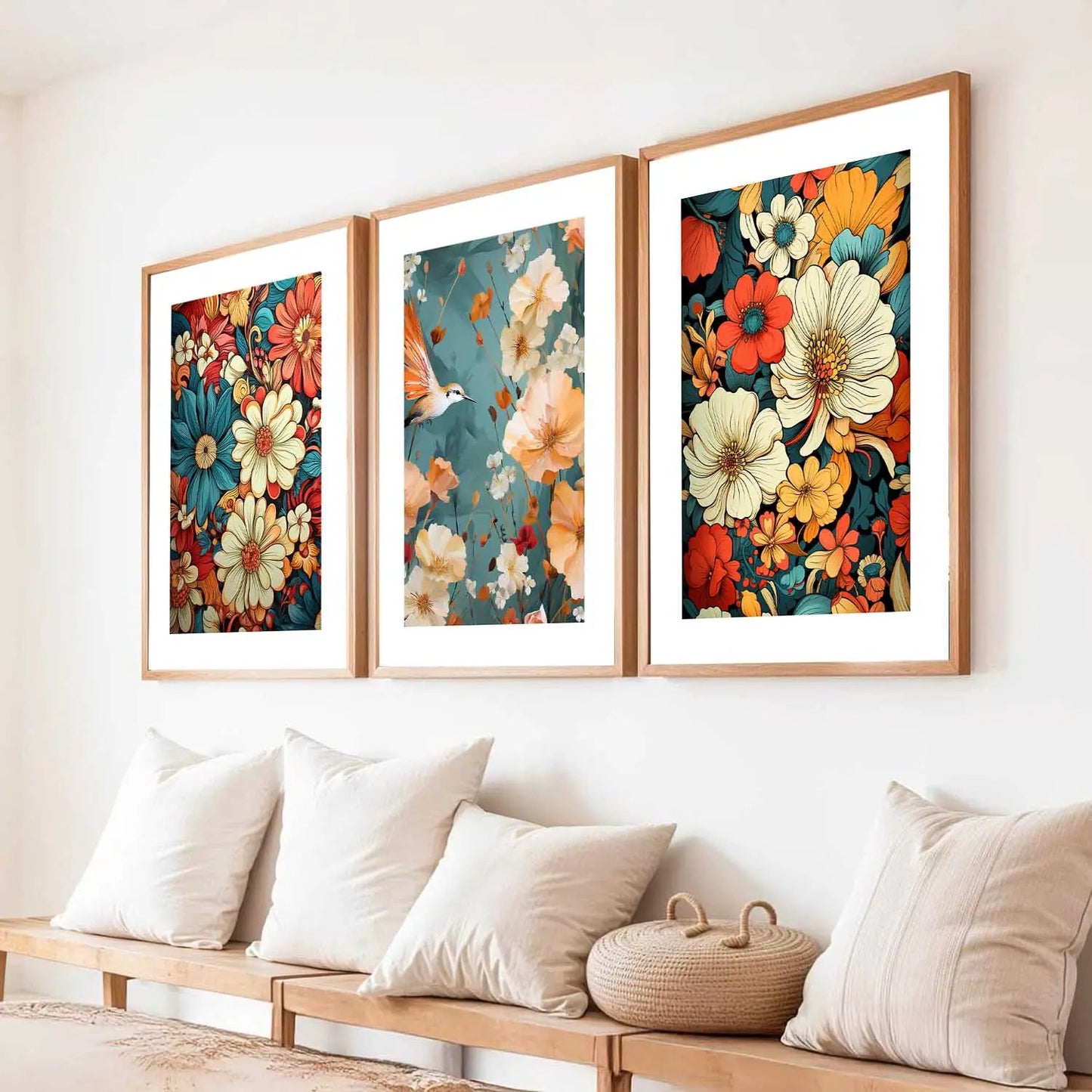 Floral   Wall  Art Paintings for Living Room - Wall Poster With frames