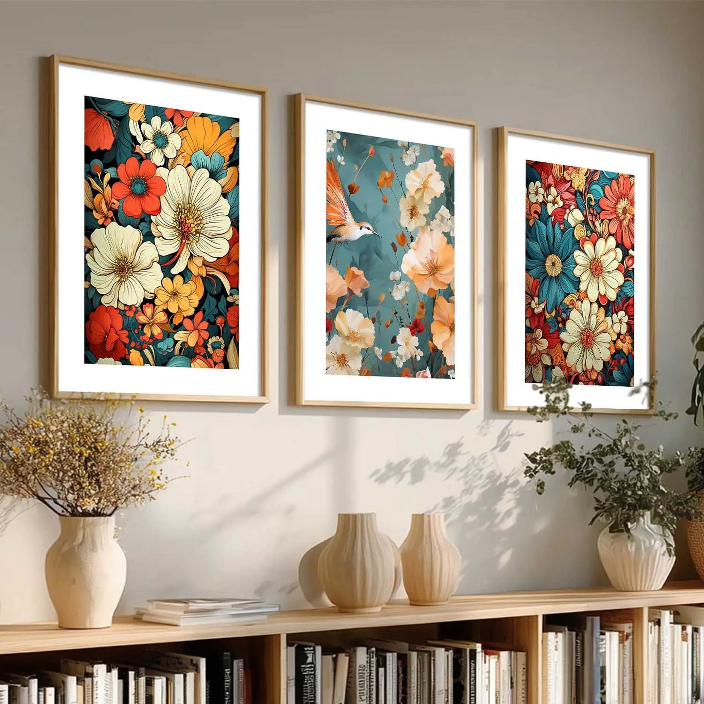 Floral   Wall  Art Paintings for Living Room - Wall Poster With frames
