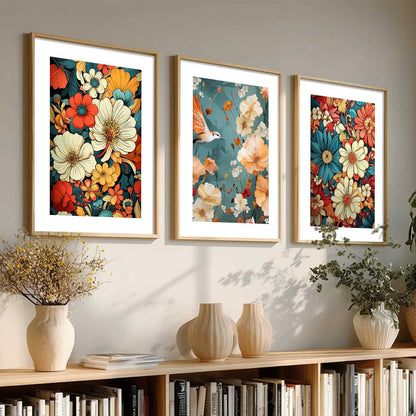 Floral   Wall  Art Paintings for Living Room - Wall Poster With frames