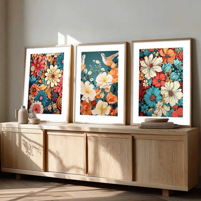 Floral  Wall  Art Paintings for Living Room - Wall Poster With frames