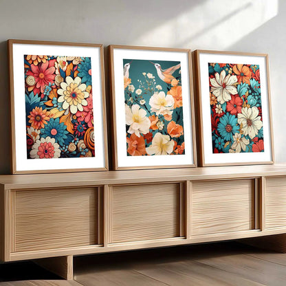 Floral  Wall  Art Paintings for Living Room - Wall Poster With frames