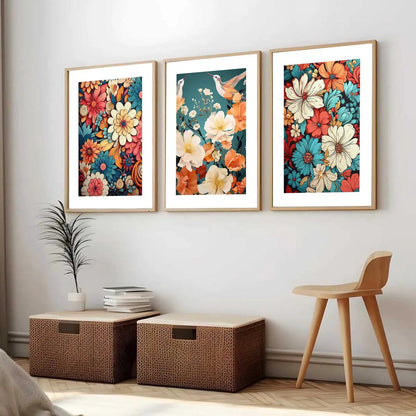 Floral  Wall  Art Paintings for Living Room - Wall Poster With frames