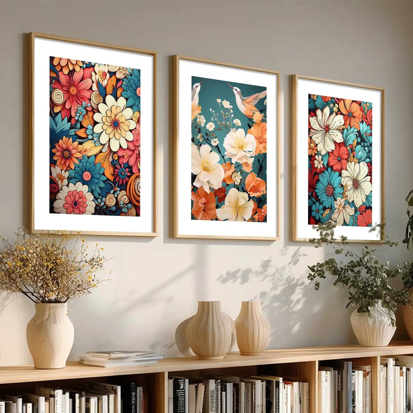 Floral  Wall  Art Paintings for Living Room - Wall Poster With frames