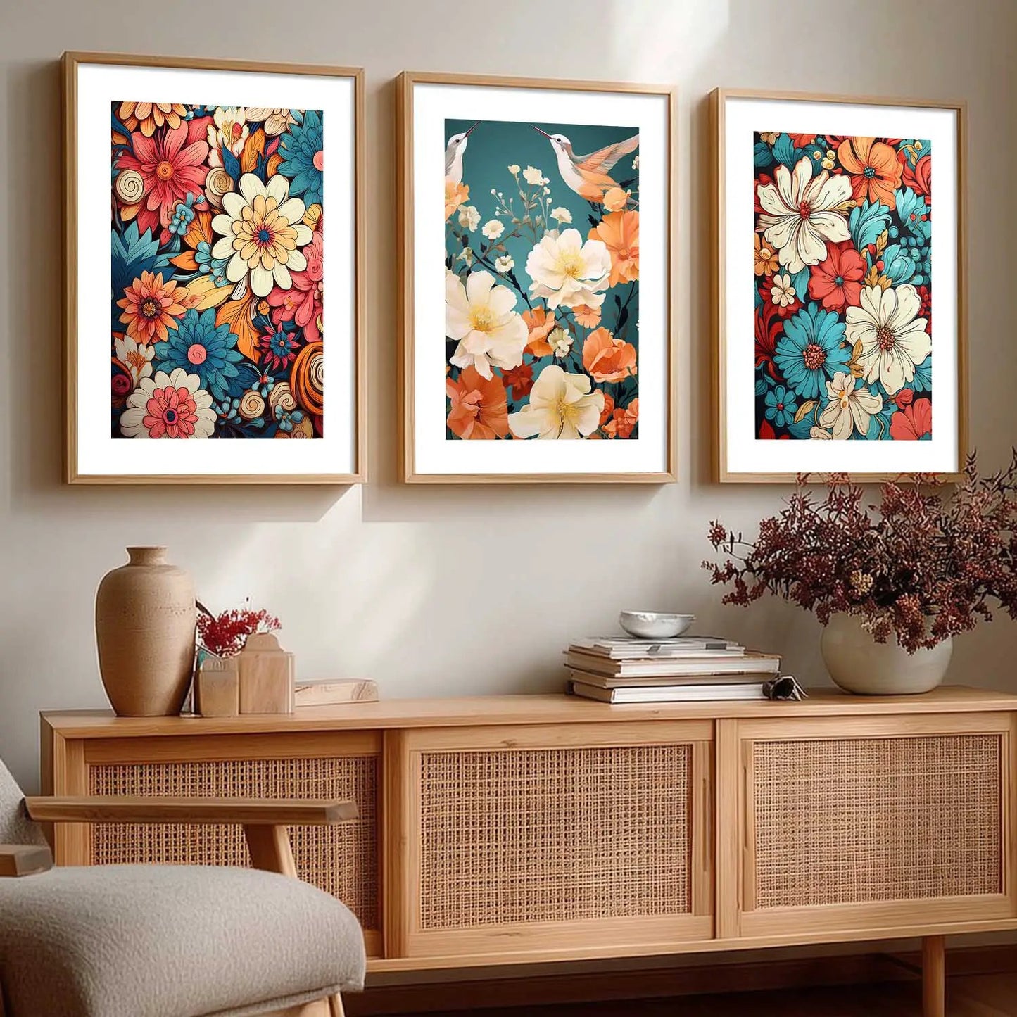 Floral  Wall  Art Paintings for Living Room - Wall Poster With frames