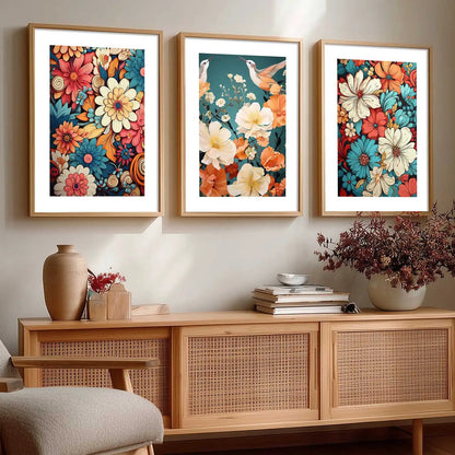 Floral  Wall  Art Paintings for Living Room - Wall Poster With frames