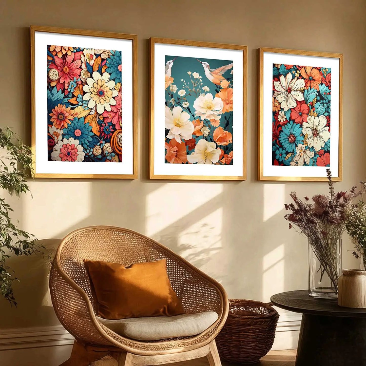 Floral  Wall  Art Paintings for Living Room - Wall Poster With frames