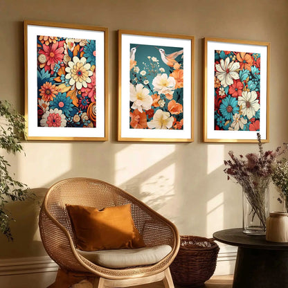 Floral  Wall  Art Paintings for Living Room - Wall Poster With frames