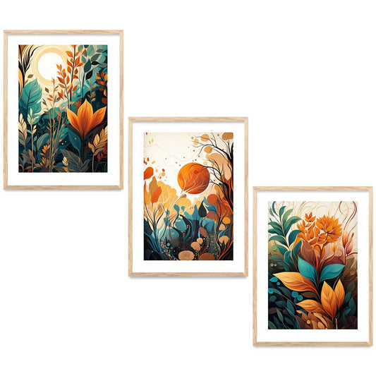 Floral  Wall  Art Paintings for Living Room - Wall Poster With frames