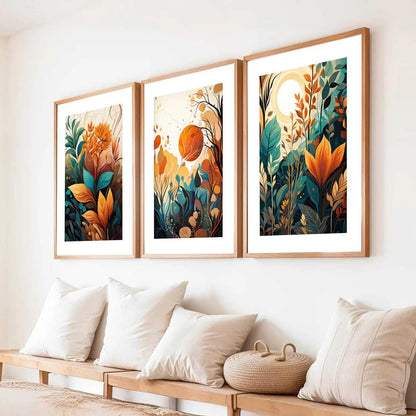 Floral  Wall Art Paintings for Living Room - Wall Poster With frames